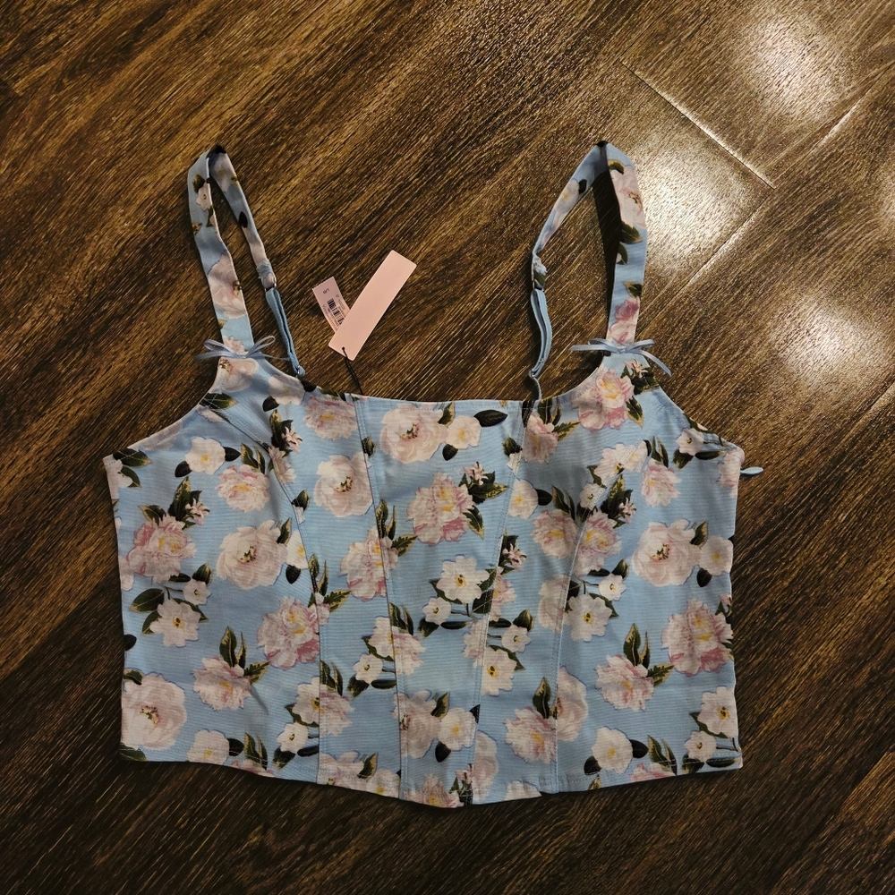 Floral Blue Women's Top